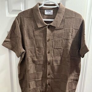 Old Navy Men's Casual Brown Button Down Shirt
